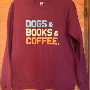 Gildan Maroon Dogs Books Coffee Heavy Blend Sweatshirt